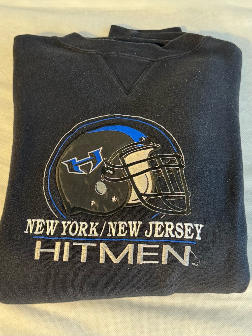 Vintage New York New Jersey Hitmen Crewneck Sweatshirt Black Men’s XL Football
